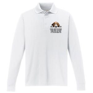 Every Snack You Make Every Meal You Bake Funny Beagle Performance Long Sleeve Polo