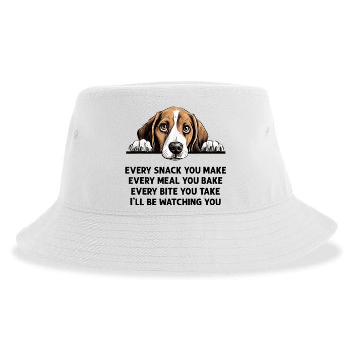 Every Snack You Make Every Meal You Bake Funny Beagle Sustainable Bucket Hat