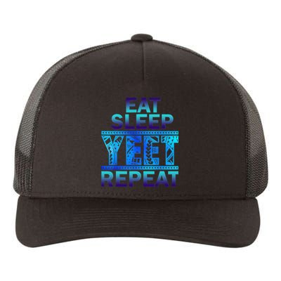 Eat Sleep Yeet Repeat Vintage Yupoong Adult 5-Panel Trucker Hat