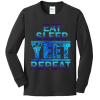 Eat Sleep Yeet Repeat Vintage Kids Long Sleeve Shirt