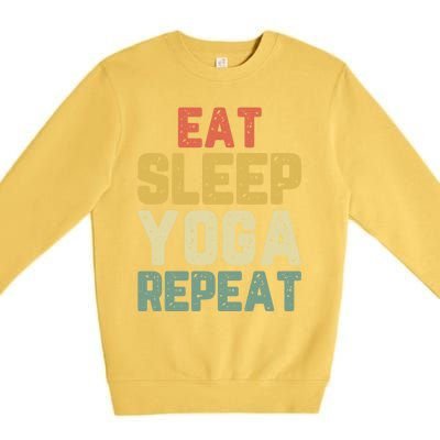 Eat Sleep Yoga Repeat Teacher Spiritual Vintage Gift Premium Crewneck Sweatshirt