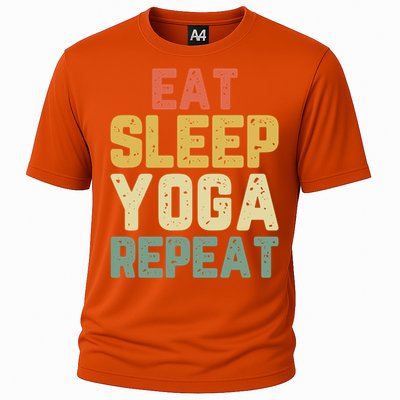 Eat Sleep Yoga Repeat Teacher Spiritual Vintage Gift Cooling Performance Crew T-Shirt