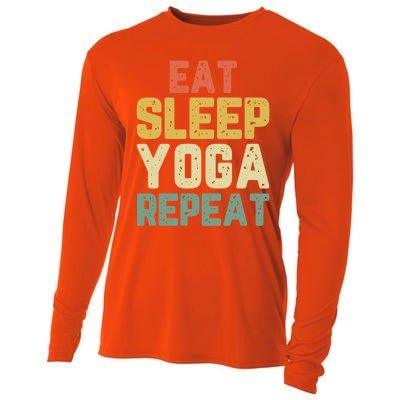 Eat Sleep Yoga Repeat Teacher Spiritual Vintage Gift Cooling Performance Long Sleeve Crew