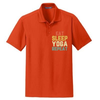 Eat Sleep Yoga Repeat Teacher Spiritual Vintage Gift Dry Zone Grid Polo