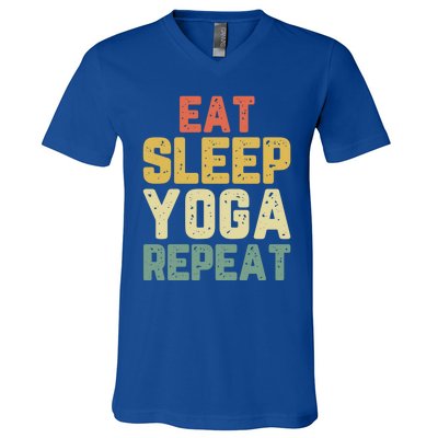 Eat Sleep Yoga Repeat Teacher Spiritual Vintage Gift V-Neck T-Shirt