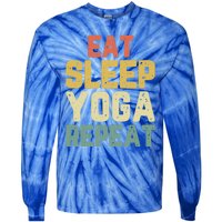 Eat Sleep Yoga Repeat Teacher Spiritual Vintage Gift Tie-Dye Long Sleeve Shirt