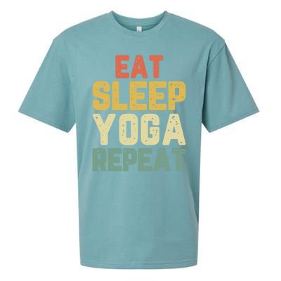 Eat Sleep Yoga Repeat Teacher Spiritual Vintage Gift Sueded Cloud Jersey T-Shirt