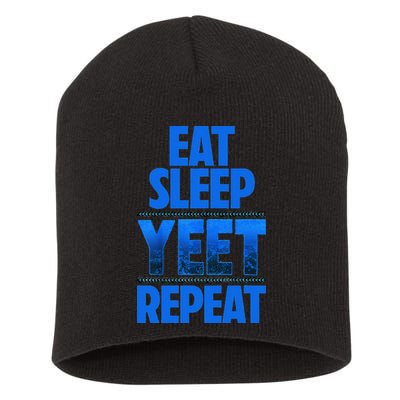 Eat Sleep Yeet Repeat Vintage Yeet Apparel Saying Short Acrylic Beanie