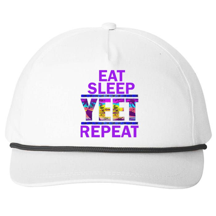 Eat Sleep Yeet Repeat Vintage Yeet Apparel Saying Snapback Five-Panel Rope Hat