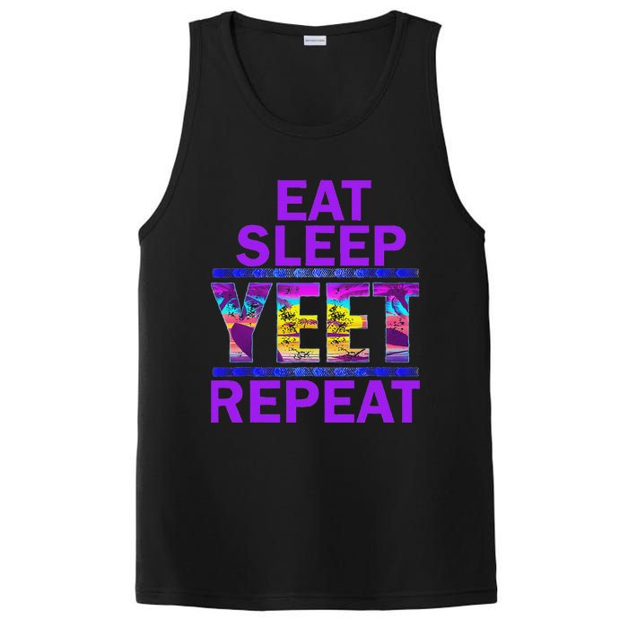 Eat Sleep Yeet Repeat Vintage Yeet Apparel Saying PosiCharge Competitor Tank