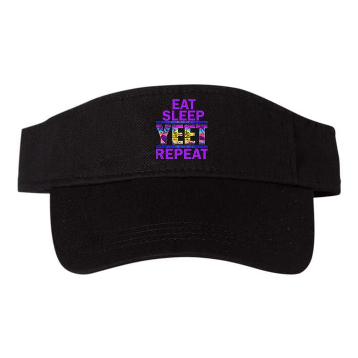 Eat Sleep Yeet Repeat Vintage Yeet Apparel Saying Valucap Bio-Washed Visor