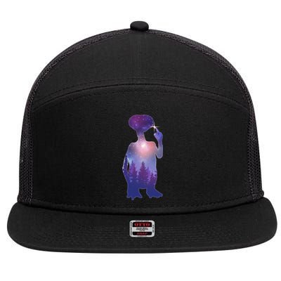 ET Alien Galaxy Forest 7 Panel Mesh Trucker Snapback Hat