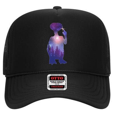 ET Alien Galaxy Forest High Crown Mesh Back Trucker Hat