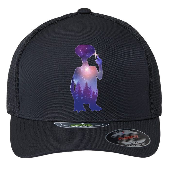 ET Alien Galaxy Forest Flexfit Unipanel Trucker Cap