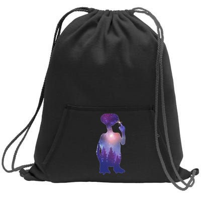 ET Alien Galaxy Forest Sweatshirt Cinch Pack Bag