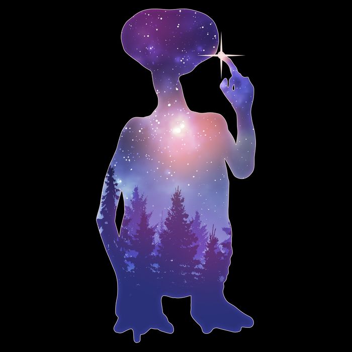 ET Alien Galaxy Forest Drawstring Bag