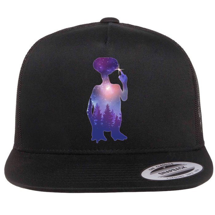 ET Alien Galaxy Forest Flat Bill Trucker Hat