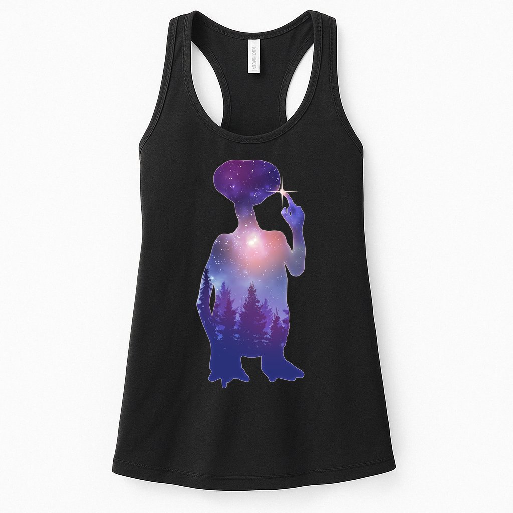ET Alien Galaxy Forest Womens Tank Top