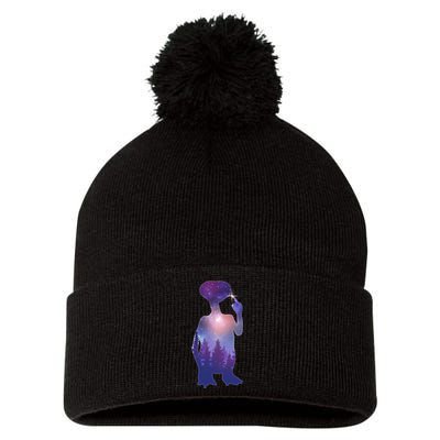 ET Alien Galaxy Forest Pom Pom 12in Knit Beanie