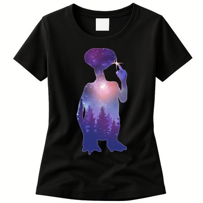 ET Alien Galaxy Forest Womens T-Shirt