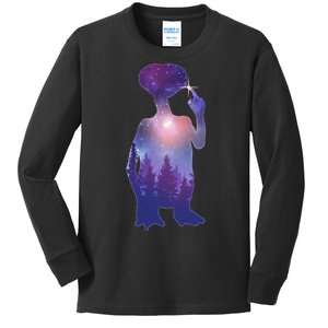 ET Alien Galaxy Forest Kids Long Sleeve Shirt