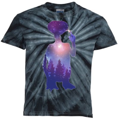 ET Alien Galaxy Forest Kids Tie-Dye T-Shirt