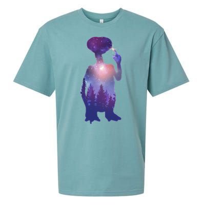 ET Alien Galaxy Forest Sueded Cloud Jersey T-Shirt