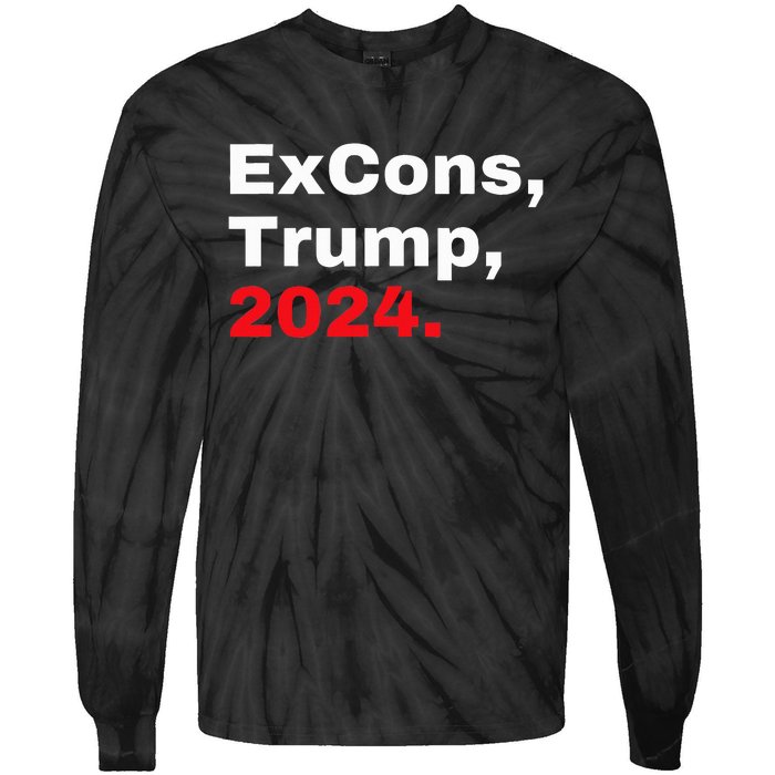 Excons Trump 2024 Trump Vance Tie-Dye Long Sleeve Shirt