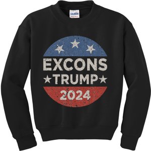 Excons Trump 2024 Trump Vance Funny Hilarious Kids Sweatshirt