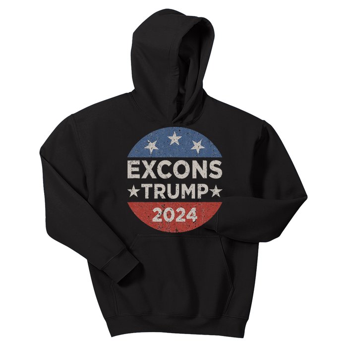 Excons Trump 2024 Trump Vance Funny Hilarious Kids Hoodie