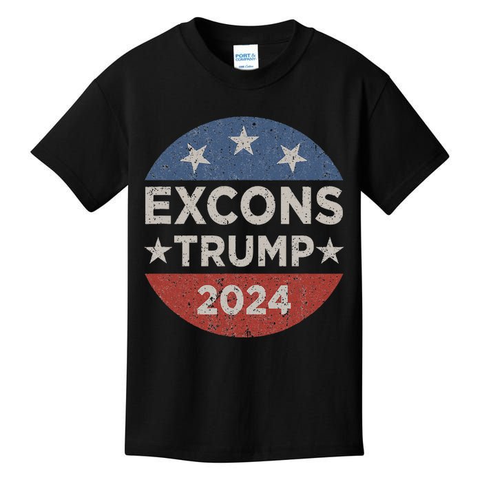 Excons Trump 2024 Trump Vance Funny Hilarious Kids T-Shirt