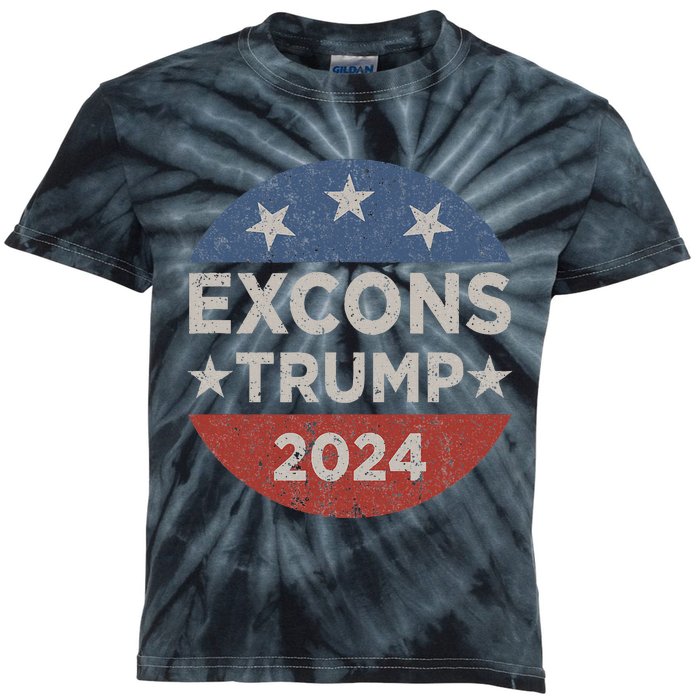 Excons Trump 2024 Trump Vance Funny Hilarious Kids Tie-Dye T-Shirt