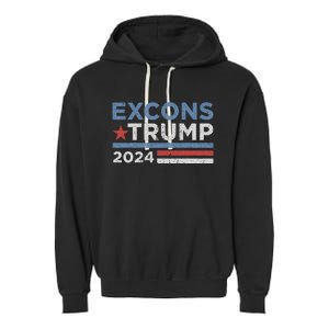 Excons Trump 2024 Trump Vance Funny Hilarious Garment-Dyed Fleece Hoodie