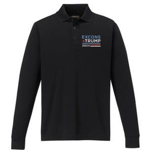 Excons Trump 2024 Trump Vance Funny Hilarious Performance Long Sleeve Polo