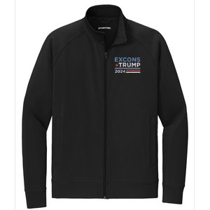 Excons Trump 2024 Trump Vance Funny Hilarious Stretch Full-Zip Cadet Jacket