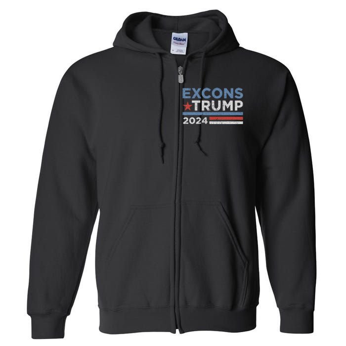 Excons Trump 2024 Trump Vance Funny Hilarious Full Zip Hoodie