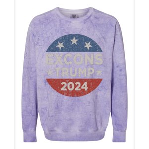 Excons Trump 2024 Trump Vance Colorblast Crewneck Sweatshirt