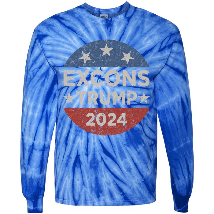 Excons Trump 2024 Trump Vance Tie-Dye Long Sleeve Shirt