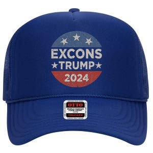 Excons Trump 2024 Trump Vance High Crown Mesh Back Trucker Hat