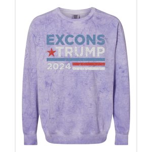 Excons Trump 2024 Trump Vance Colorblast Crewneck Sweatshirt