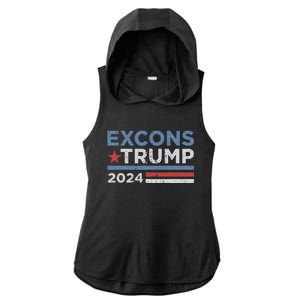 Excons Trump 2024 Trump Vance Ladies PosiCharge Tri-Blend Wicking Draft Hoodie Tank