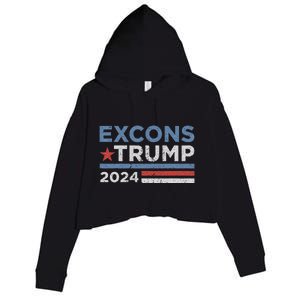 Excons Trump 2024 Trump Vance Crop Fleece Hoodie