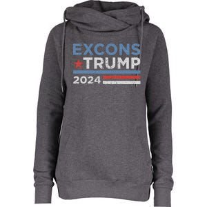 Excons Trump 2024 Trump Vance Womens Funnel Neck Pullover Hood