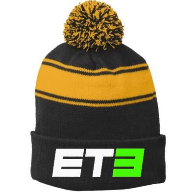 E.L.I Tomac 3 E.T.3 Motocross And Supercross Fan Stripe Pom Pom Beanie