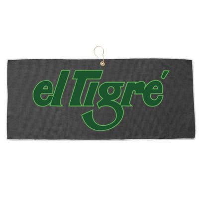 El Tigre Arctic Cat Vintage Image Up To Black Or Gray Cat Irish Large Microfiber Waffle Golf Towel