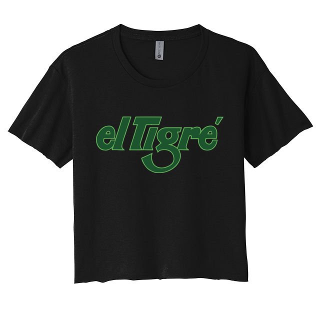 El Tigre Arctic Cat Vintage Image Up To Black Or Gray Cat Irish Crop Top