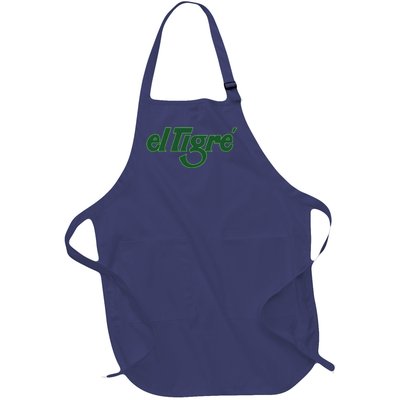 El Tigre Arctic Cat Vintage Image Up To Black Or Gray Cat Irish Full-Length Apron With Pockets