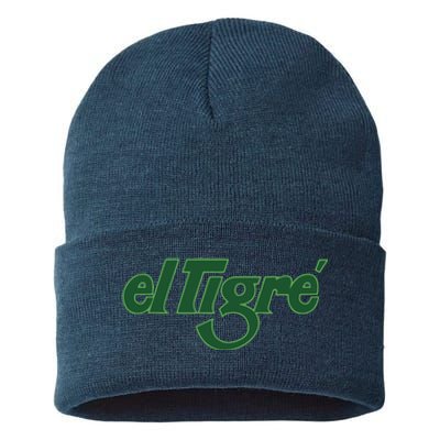 El Tigre Arctic Cat Vintage Image Up To Black Or Gray Cat Irish Sustainable Knit Beanie