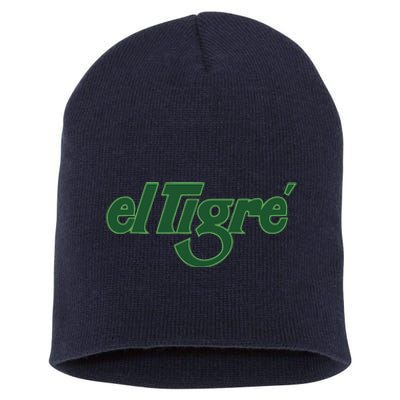 El Tigre Arctic Cat Vintage Image Up To Black Or Gray Cat Irish Short Acrylic Beanie