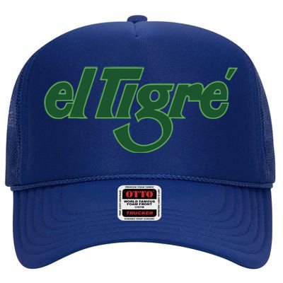 El Tigre Arctic Cat Vintage Image Up To Black Or Gray Cat Irish High Crown Mesh Back Trucker Hat